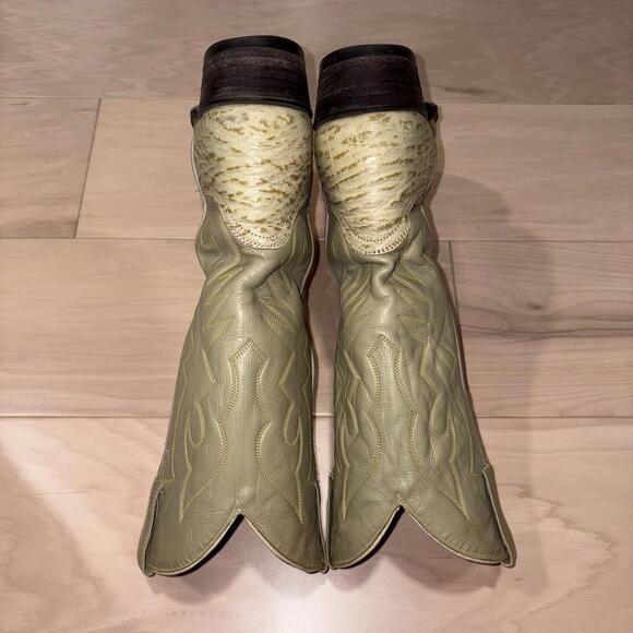 Renegade Cowboy Boots Men’s Size 9 W Tan Roughout Leather Western Rodeo Boot - Picture 8 of 9